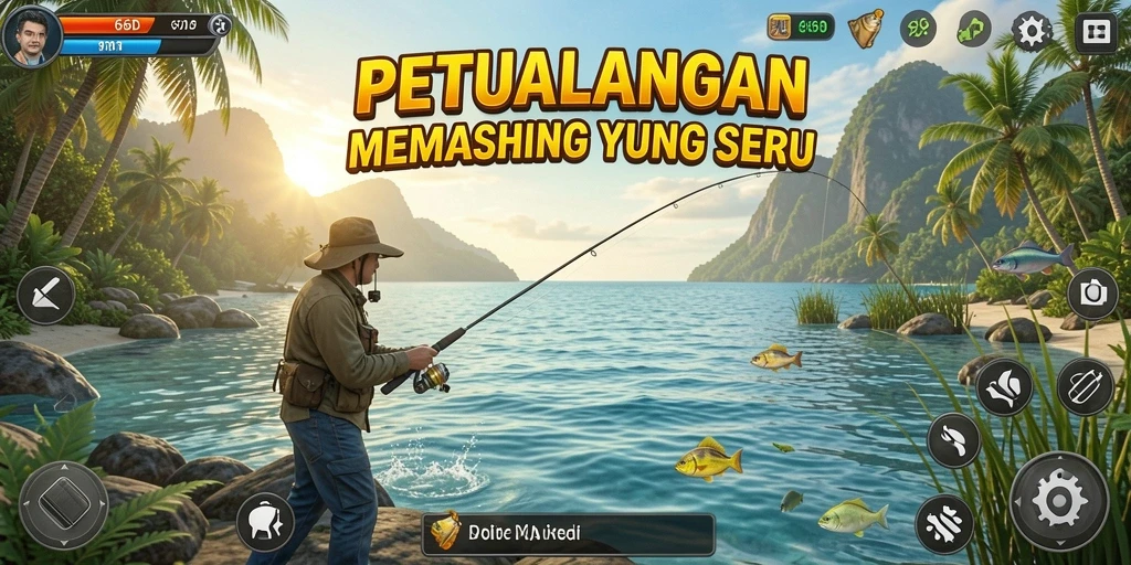Screenshot gameplay yang menampilkan pengalaman memancing yang realistis.