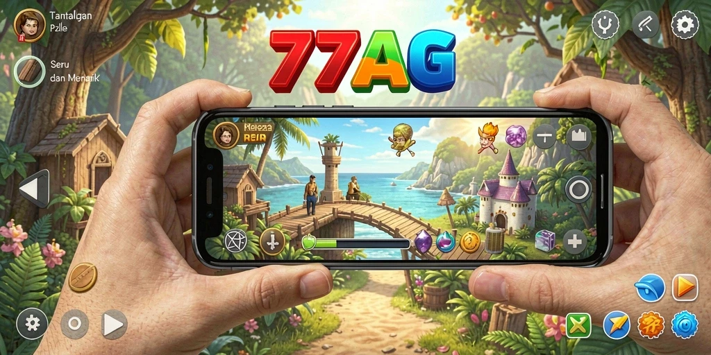 Screenshot gameplay 77AG menunjukkan tantangan puzzle yang menarik.