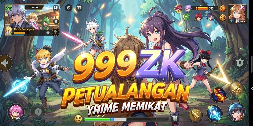 Tangkapan layar utama dari gameplay Anime yang atraktif.