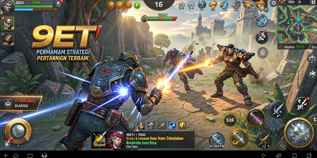 Screenshot gameplay <strong>9ET</strong> menampilkan pertempuran seru dan strategi mendalam.