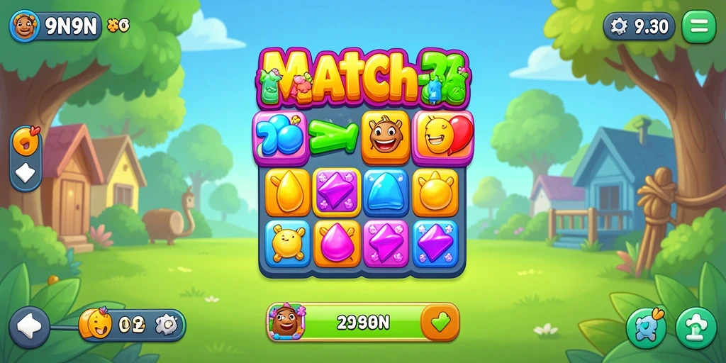 Gameplay seru dalam <strong>9N9N</strong> dengan kombinasi objek yang menarik.