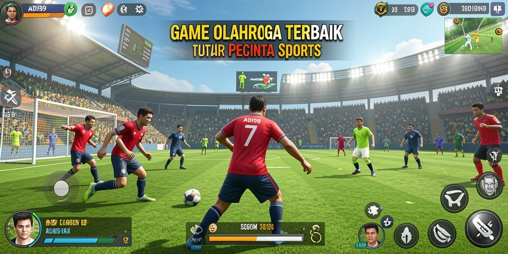 Screenshot utama ADI99 menampilkan aksi seru dalam gameplay olahraga.