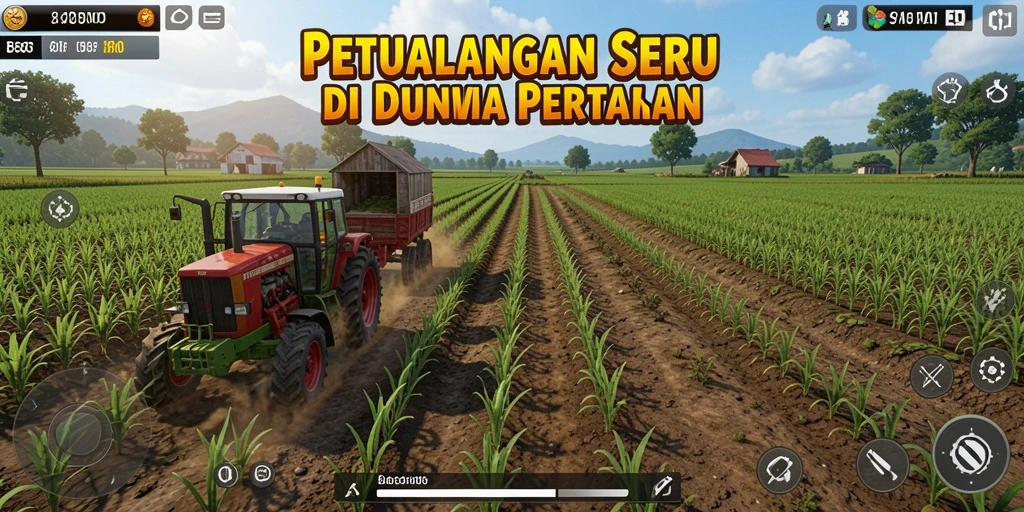 Tangkapan layar permainan menunjukkan aktivitas bertani yang seru.