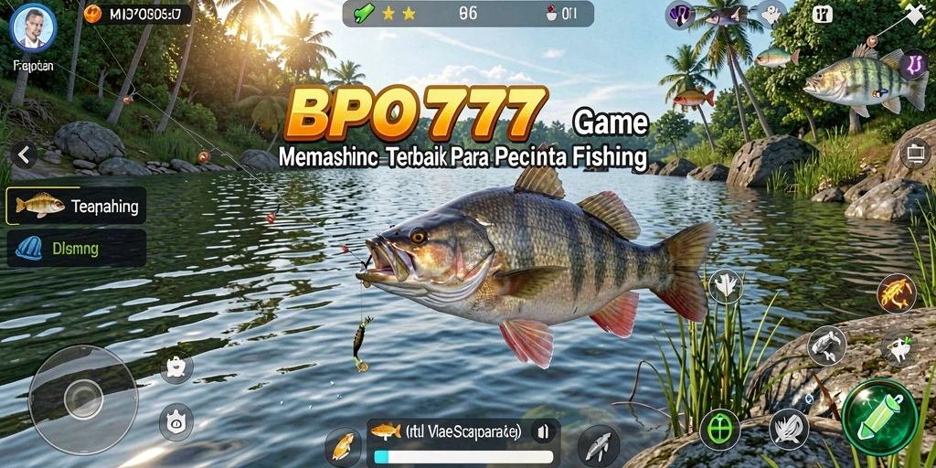 Tampilan gameplay BPO777 menampilkan aksi memancing yang realistik dan mendebarkan.