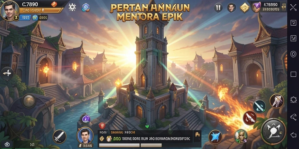 Screenshot utama C7890 menampilkan aksi menara yang mendebarkan.