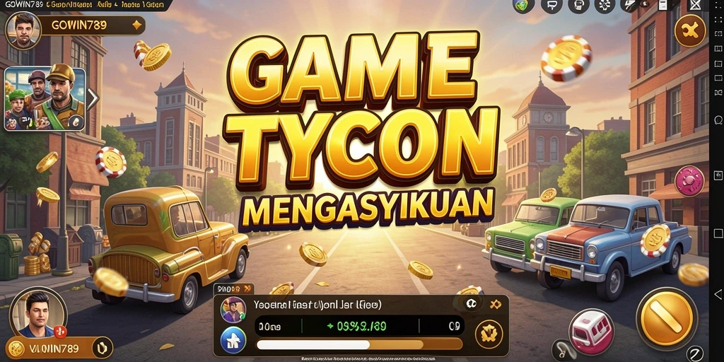 Tangkapan layar gameplay GOWIN789 menampilkan keseruan membangun bisnis Tycoon.