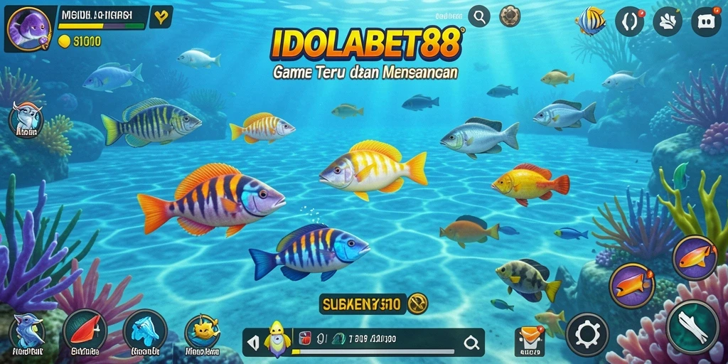 Tampilan gameplay seru dari IDOLABET88 dengan aksi menembak ikan.