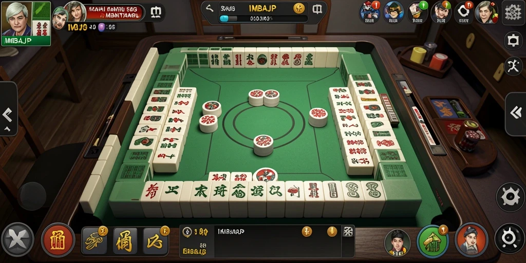 Tampilan gameplay IMBAJP yang menarik dengan berbagai level Mahjong.
