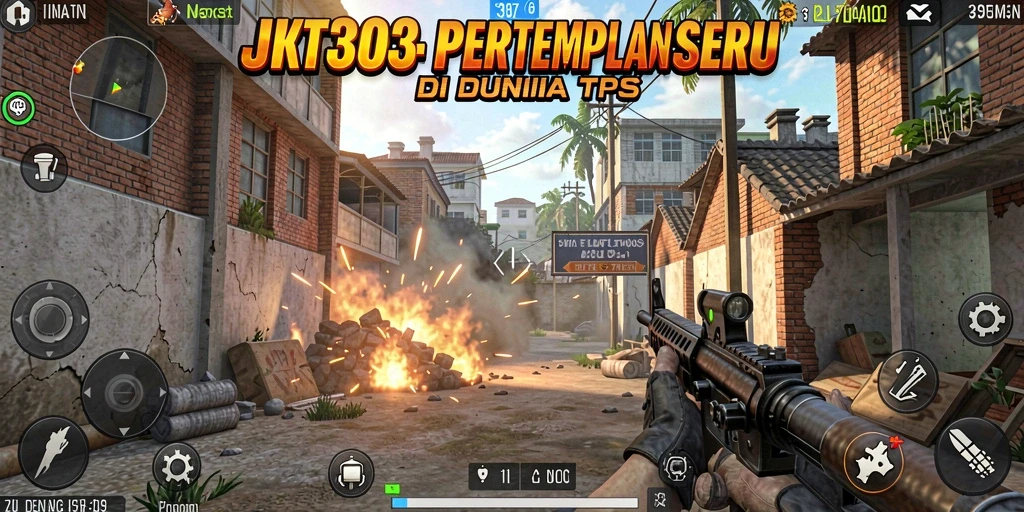 Screenshot JKT303 menampilkan aksi seru dalam pertempuran TPS.