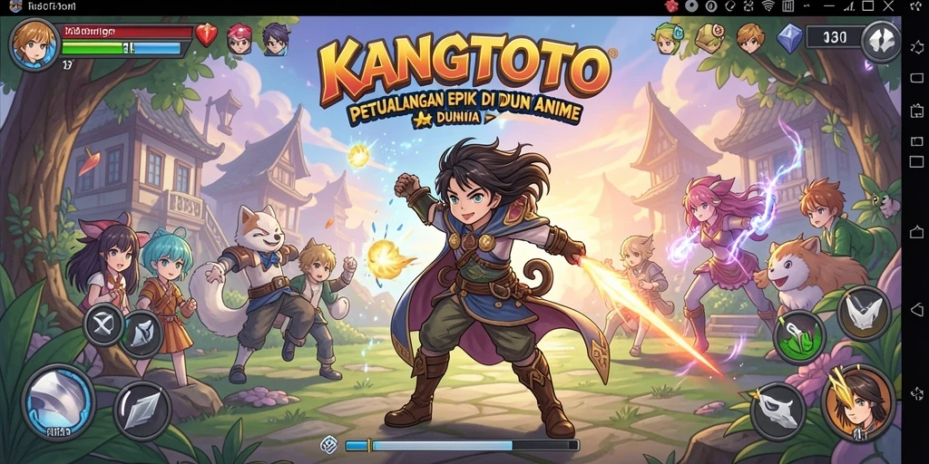 Tampilan gameplay seru di KANGTOTO dengan karakter anime ikonik.