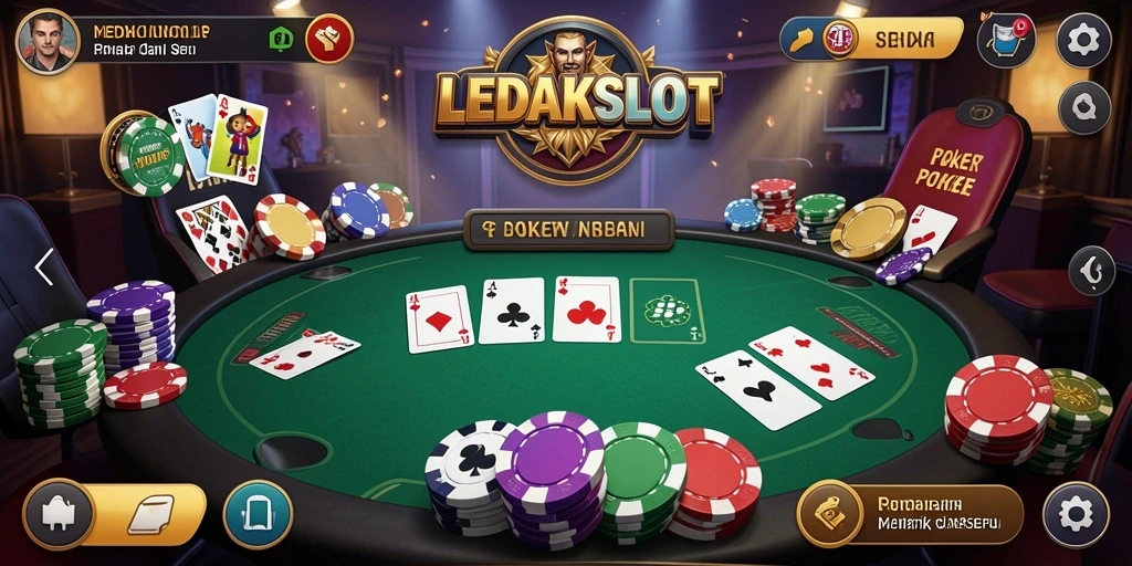 Tampilan menarik dari gameplay Poker di LEDAKSLOT.