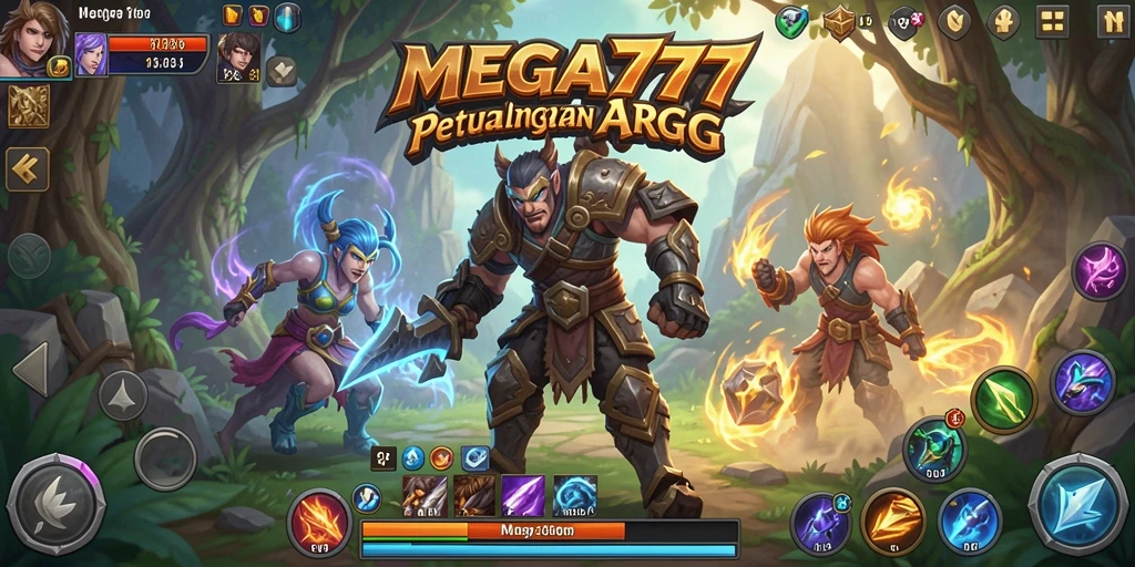 Screenshot MEGA777 menampilkan aksi bertempur mendebarkan dalam dunia fantasi.