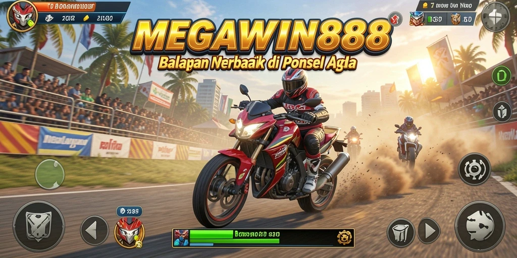 Gameplay seru dalam balapan motor di MEGAWIN888.