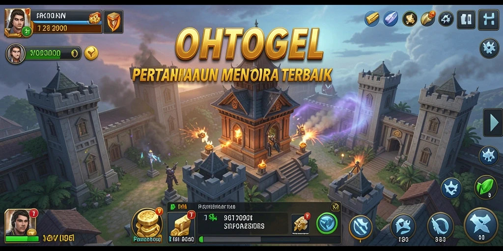Screenshot OHTOGEL menampilkan aksi gameplay Tower Defense yang menarik.