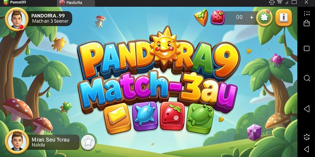 Tampilan gameplay PANDORA99 dengan grafis Match-3 yang menarik.