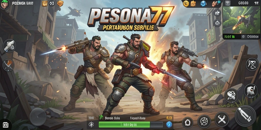 Tampilan mendebarkan dari permainan Battle Royale di PESONA77.