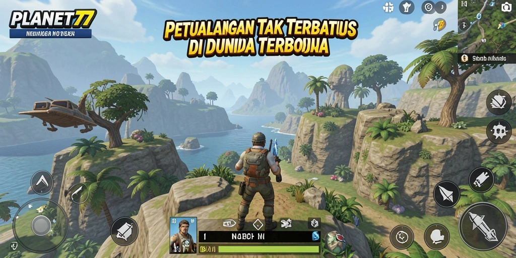 Tangkapan layar dari gameplay Open World PLANET77 yang menakjubkan.