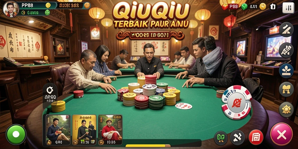 Tangkapan layar PP88 menampilkan aksi seru dalam permainan QiuQiu.