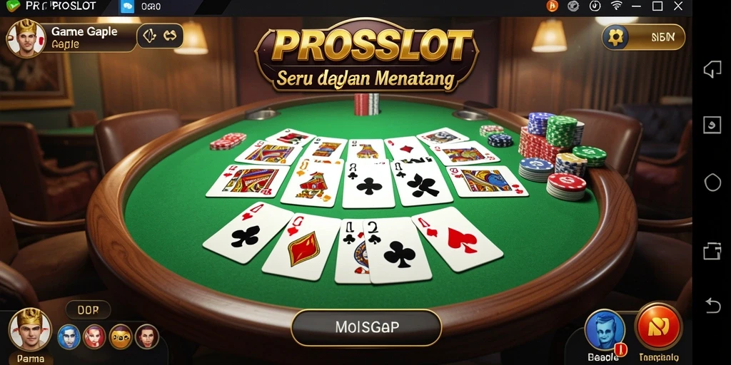 Screenshot gameplay PROSLOT menampilkan aksi seru dalam permainan Gaple.