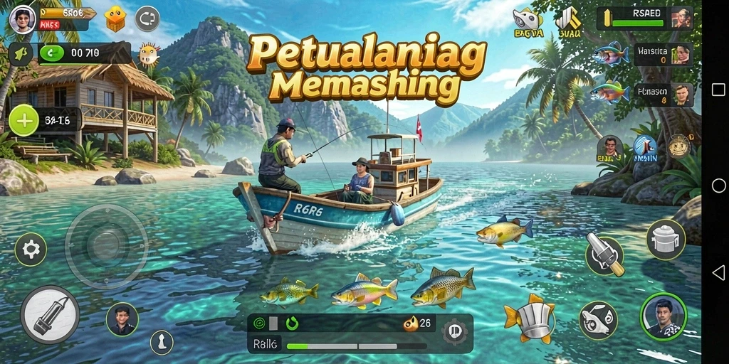 Tangkapan ikan besar dalam R6R6 di lokasi memancing yang indah.