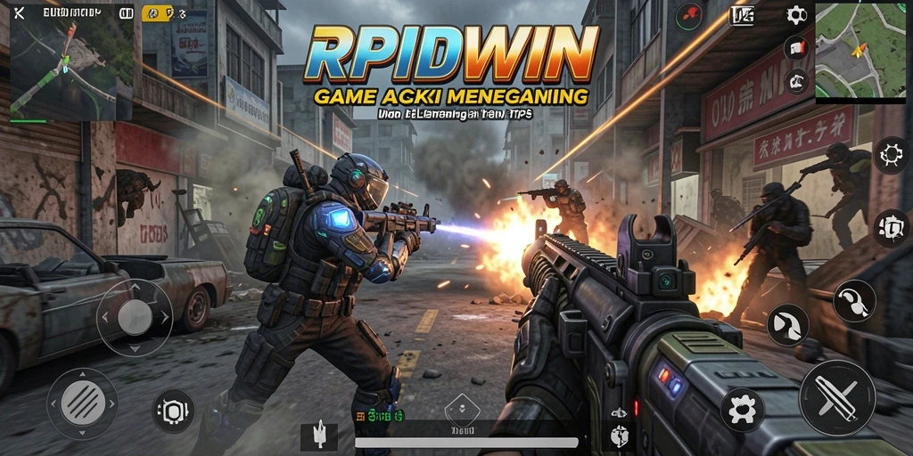 Screenshot RPIDWIN menampilkan aksi intens dalam gameplay TPS.