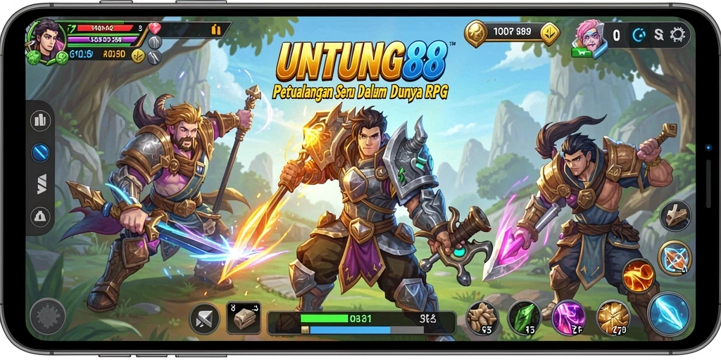 Tangkapan layar gameplay UNTUNG88 menunjukkan aksi RPG yang mendebarkan.