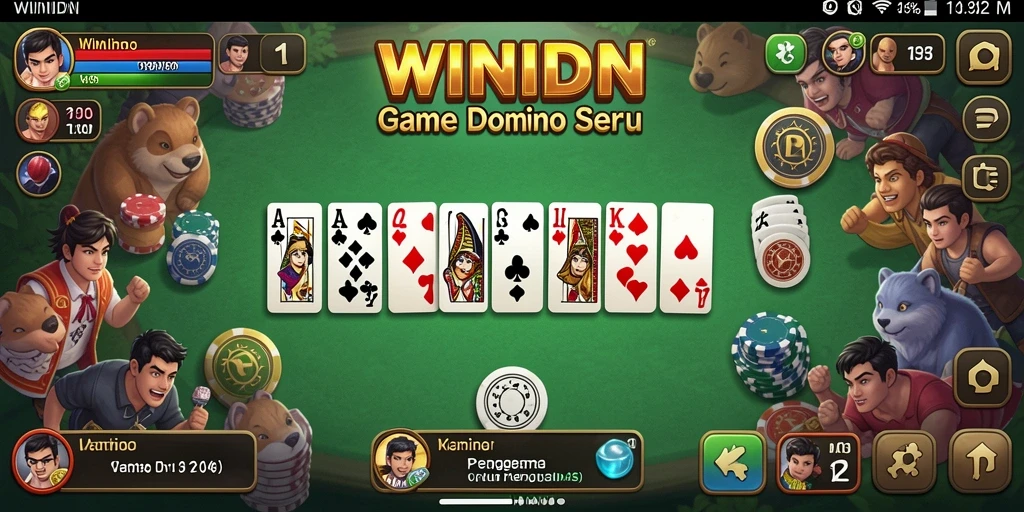 Screenshot gameplay WINIDN yang menampilkan aksi domino yang menegangkan.